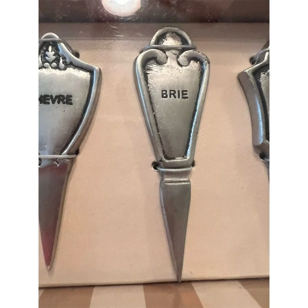 Pottery Barn Bombay Cheese Markers Set of 4 Silver Utensils Included Charcuterie